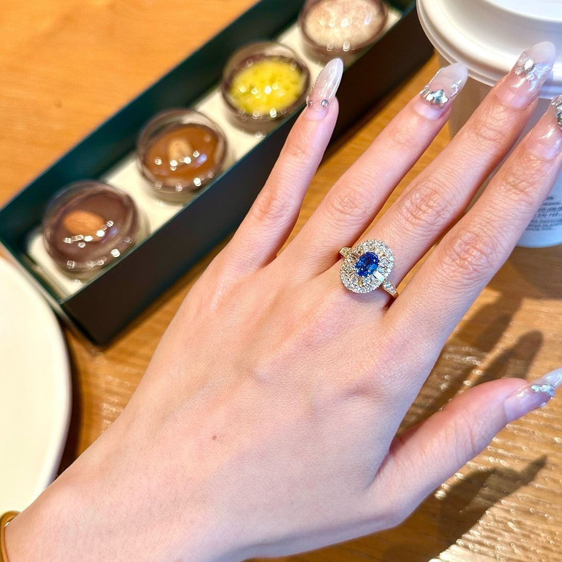 14k Gold 1.02 Ct Natural Sapphire & Diamond Ring - 7