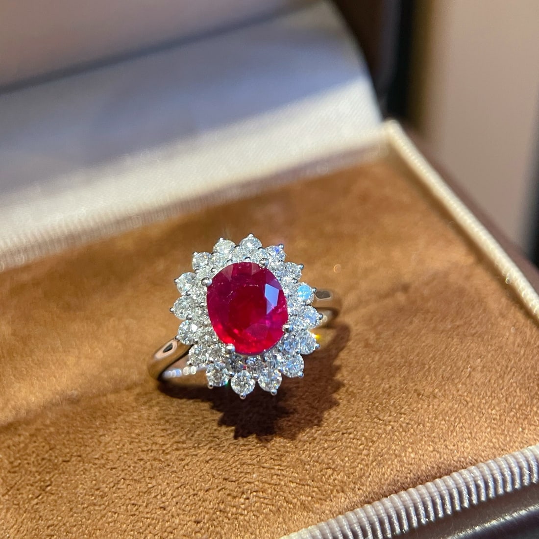 14k Gold 2.64 Ctw Natural Ruby & Diamond Ring - 2