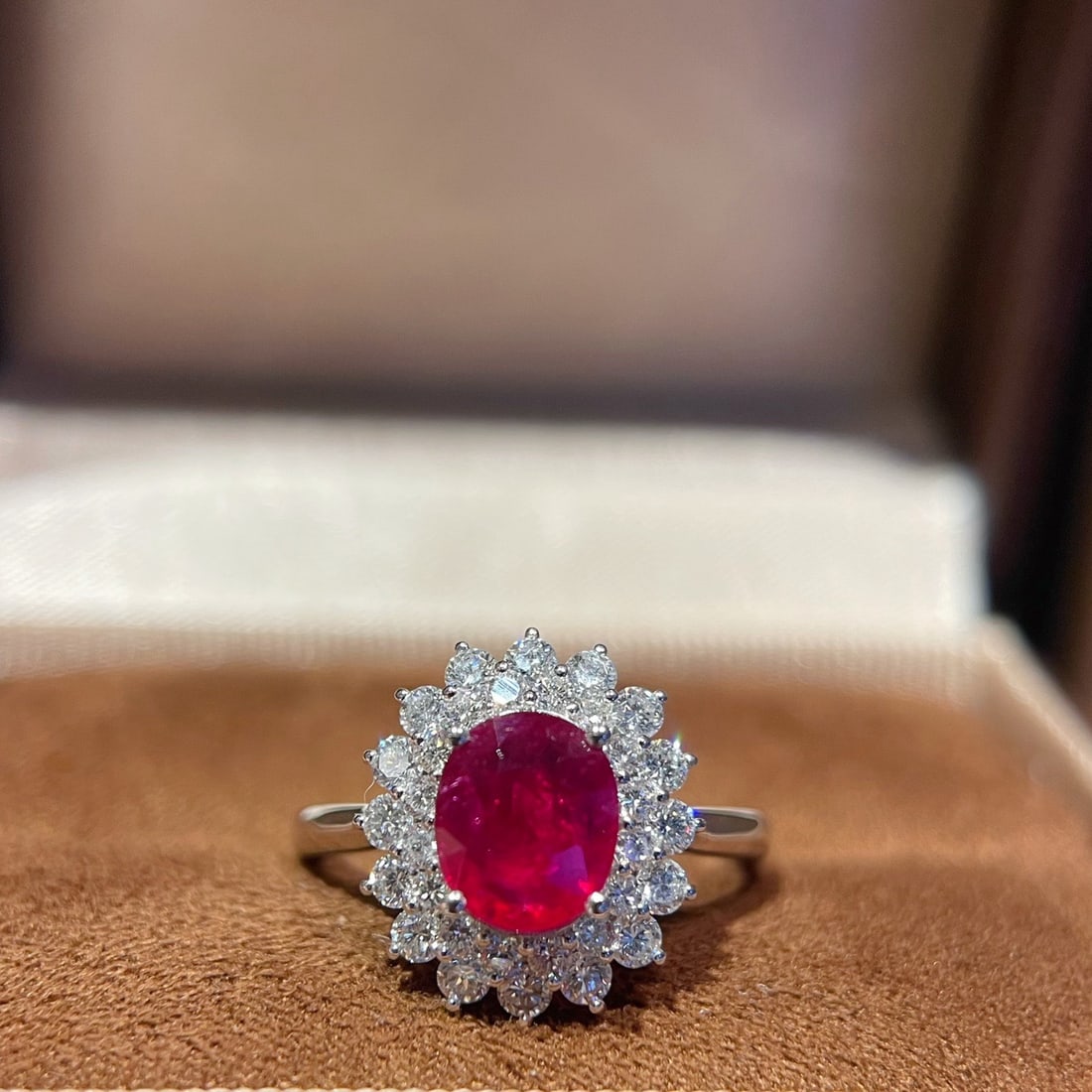 14k Gold 2.64 Ctw Natural Ruby & Diamond Ring - 8