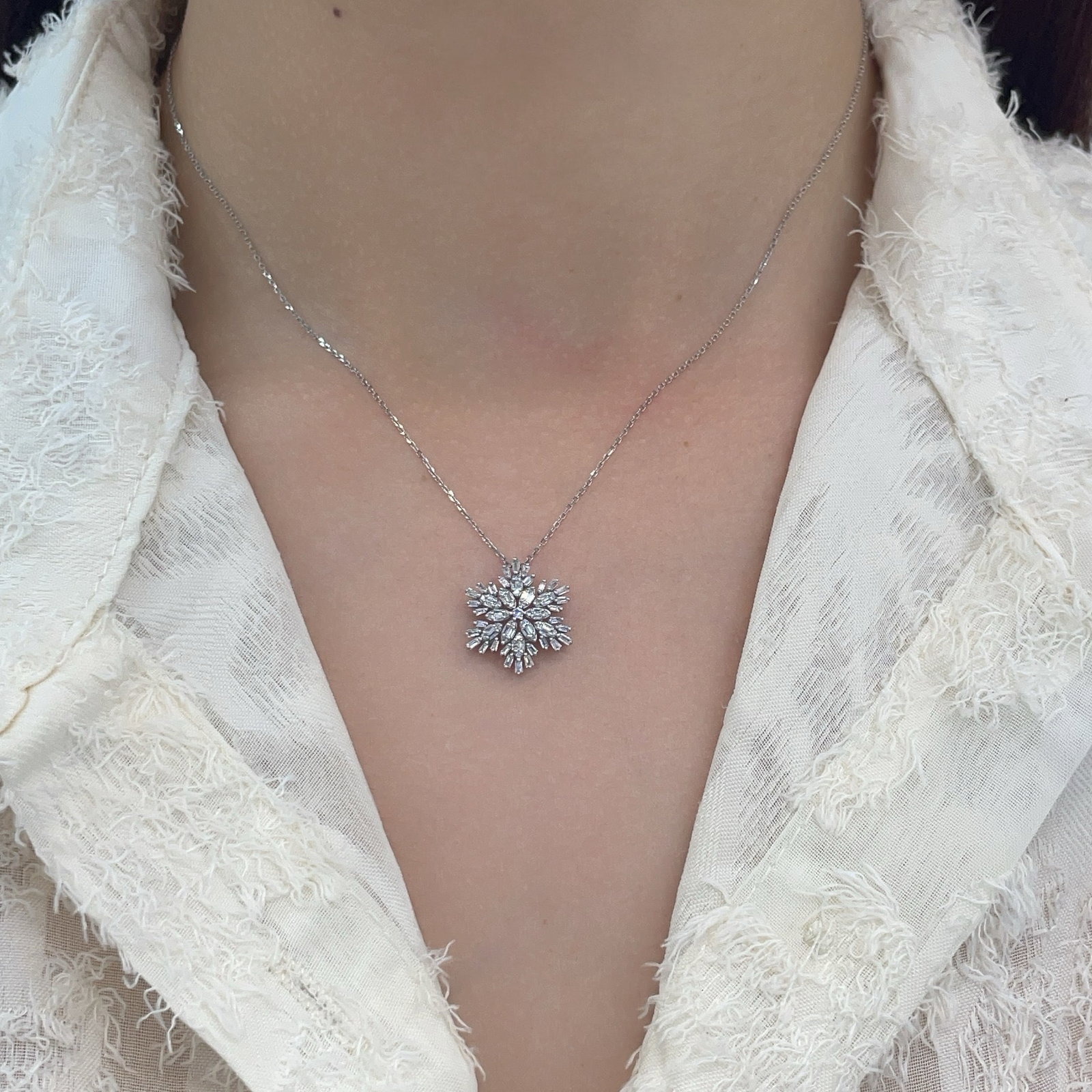 14k Gold 0.45 Ct Natural H Diamond Pendant( Without Chain ) - 7