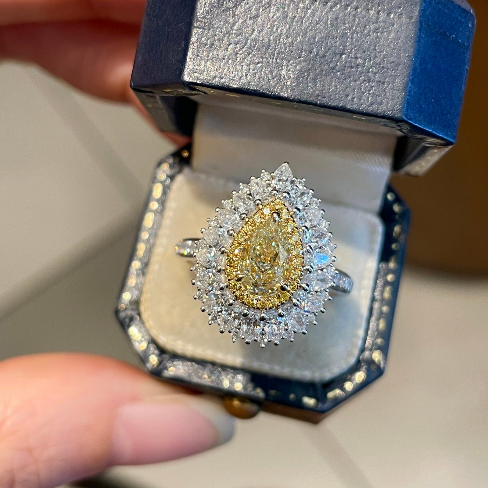 14k Gold 2.30 Ctw Natural Yellow Diamond & Diamond Ring/pendant( Without Chain ) - 6