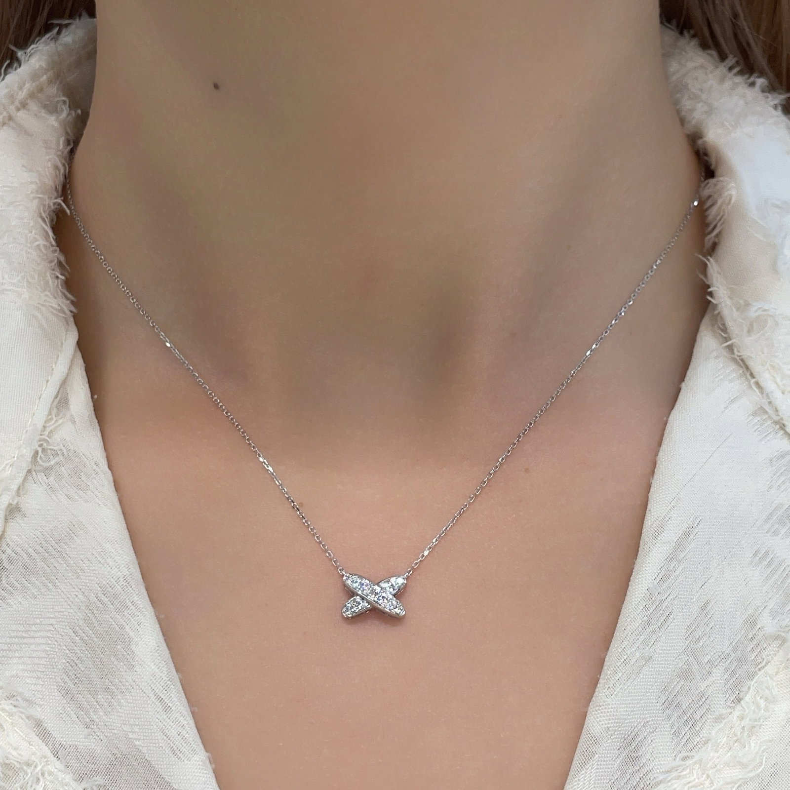 14k Gold 0.23 Ct Natural H Diamond Necklace - 4