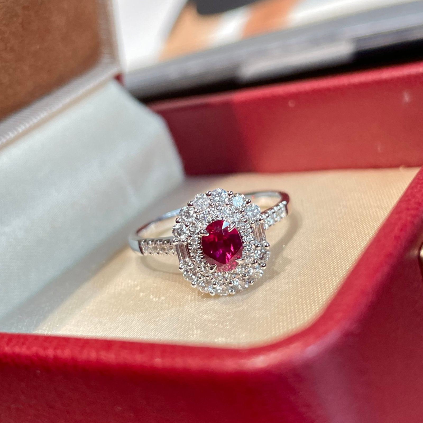 14k Gold 0.6 Ct Natural Ruby & Diamond Ring/pendant( Without Chain ) - 4