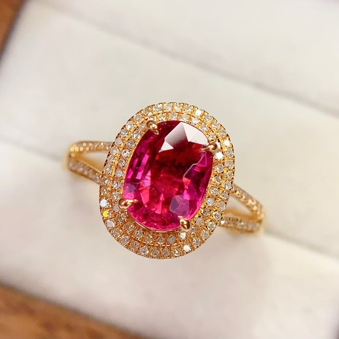 14k Gold 2.2 Ct Natural Tourmaline & Diamond Ring - 2