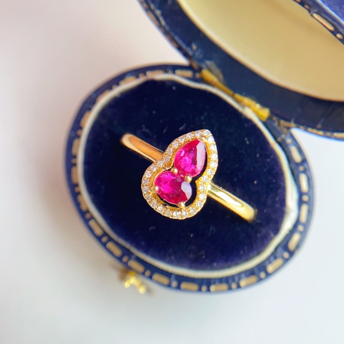 14k Gold 0.75 Ct Natural Ruby & Diamond Ring - 4