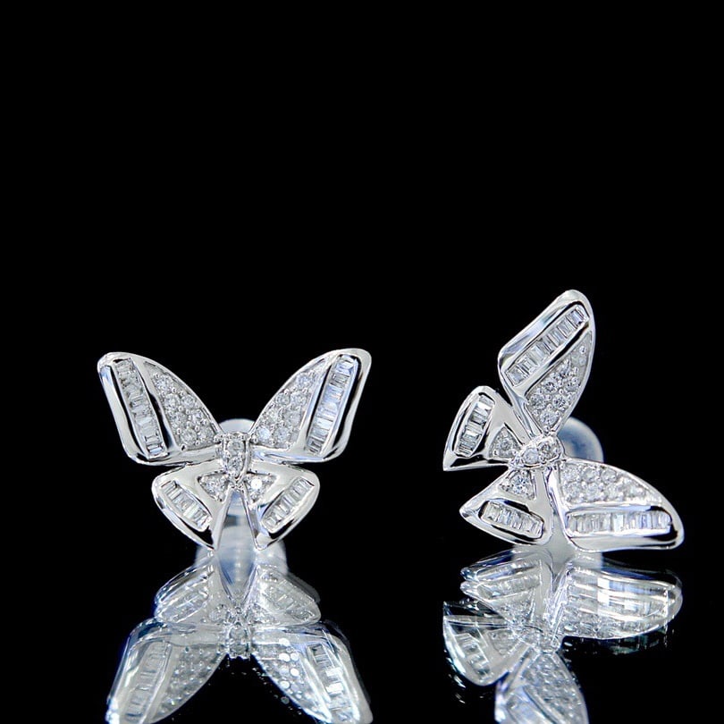 14k Gold 0.31 Ct Natural H Diamond Earrings - 2