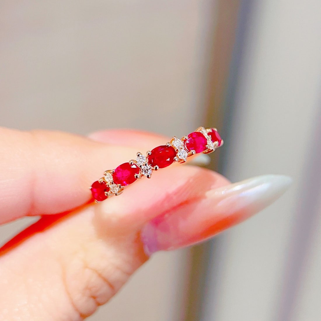 14k Gold 0.9 Ct Natural Ruby & Diamond Ring - 2