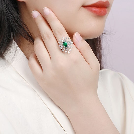 14k Gold 2.02 Ctw Vivid Green Natural Emerald & Diamond Ring/pendant( Without Chain ) - 8