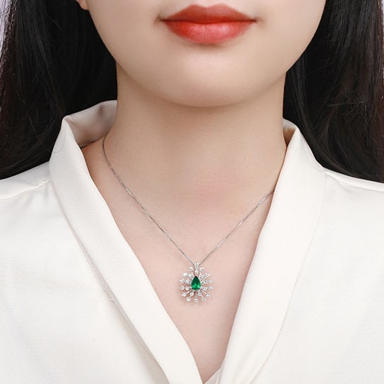14k Gold 2.02 Ctw Vivid Green Natural Emerald & Diamond Ring/pendant( Without Chain ) - 9