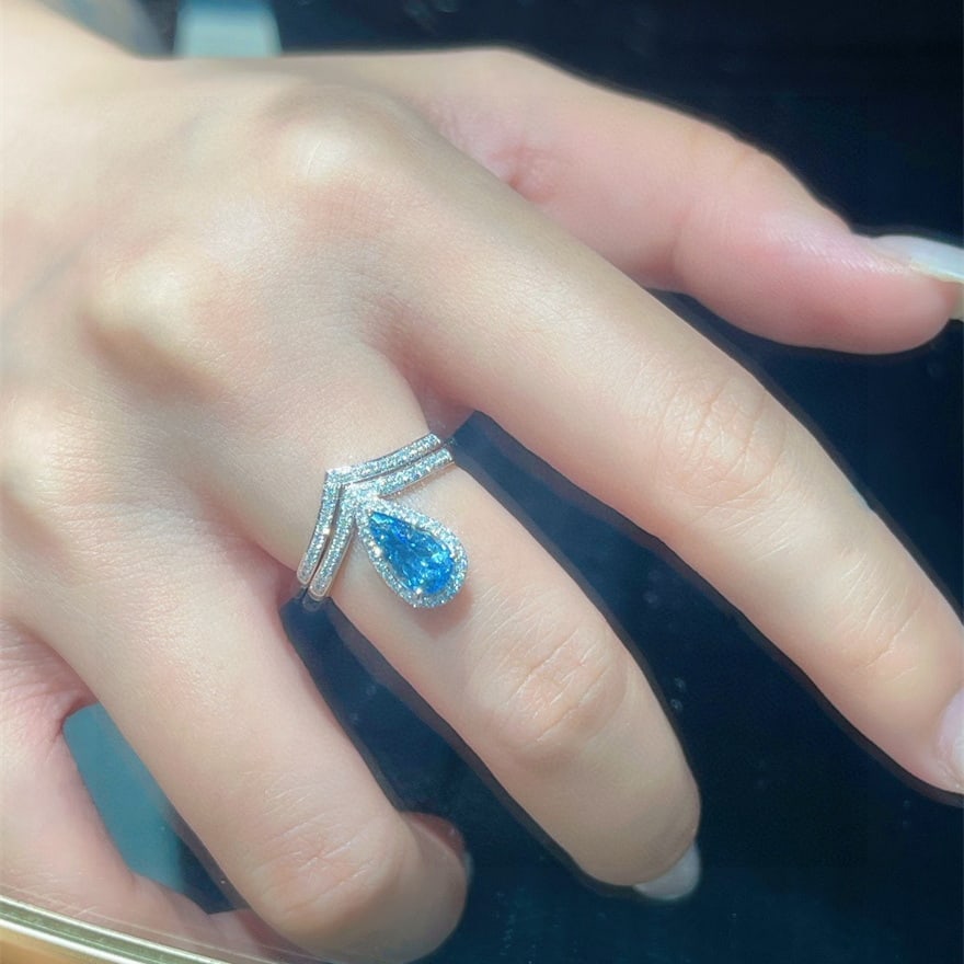 14k Gold 1.38 Ctw Natural Aquamarine & Diamond Ring - 6
