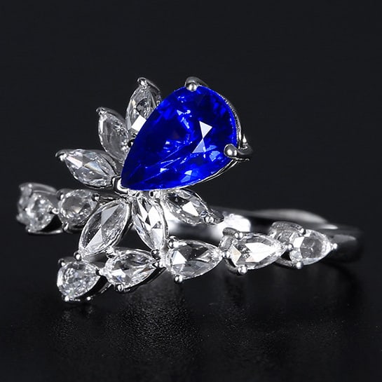 14k Gold 1.74 Ctw Natural Sapphire & Diamond Ring - 2
