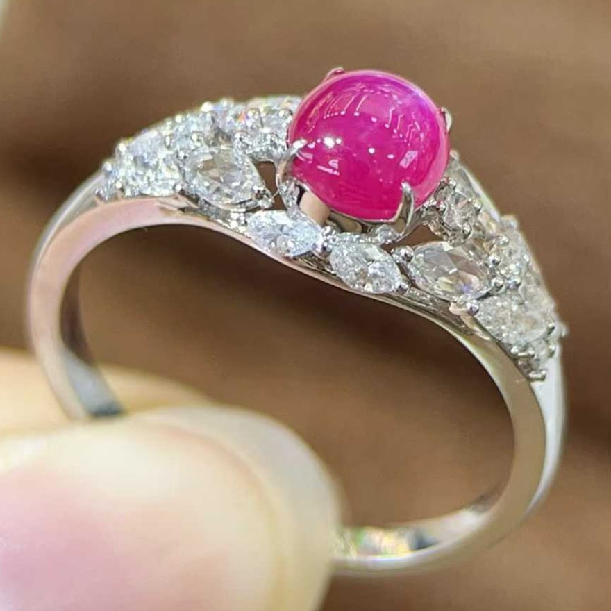 14k Gold 1.72 Ctw Natural Star Ruby & Diamond Ring - 3
