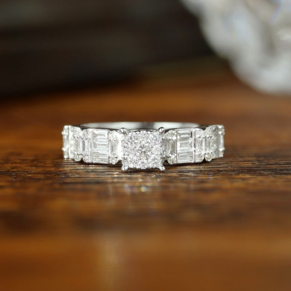 14k Gold 0.85 Ct Natural H Diamond Ring: Ref:231102267 // gold content:14k gold // ring size:7. 25us // // main gemstone:diamond // shape:multiple // carat weight:0. 85ct // clarity grade:vs-si // color:h // treatment:natural // Condition:
