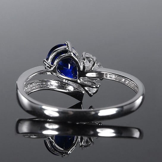 14k Gold 1.30 Ctw Natural Sapphire & Diamond Ring - 4