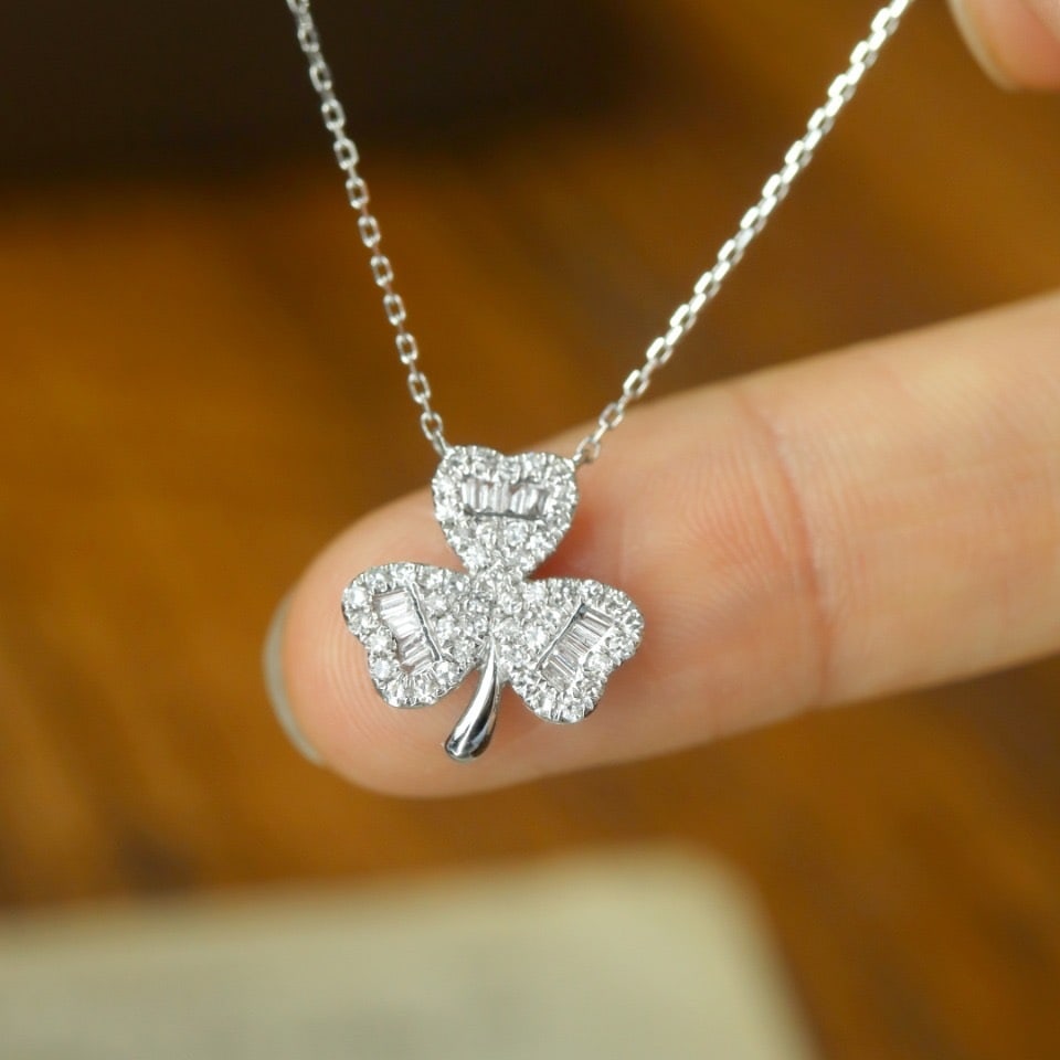 14k Gold 0.50 Ct Natural H Diamond Necklace - 3
