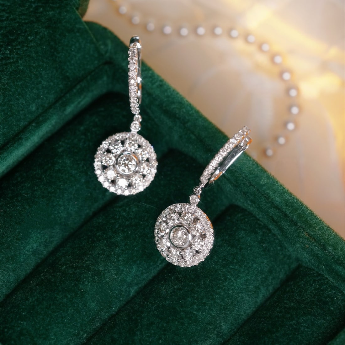 14k Gold 1.80 Ct Natural H Diamond Earrings - 6