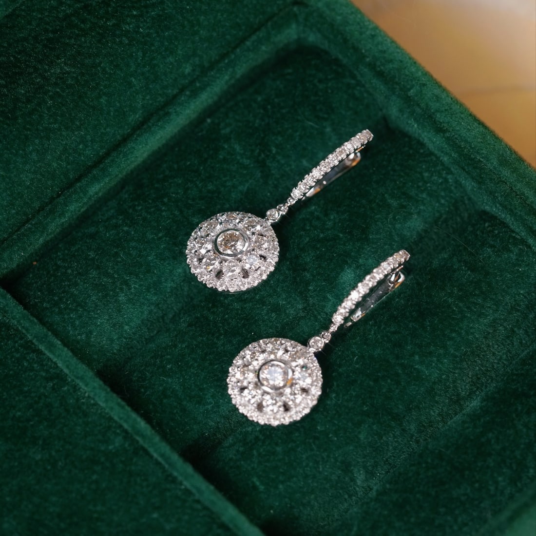 14k Gold 1.80 Ct Natural H Diamond Earrings - 7