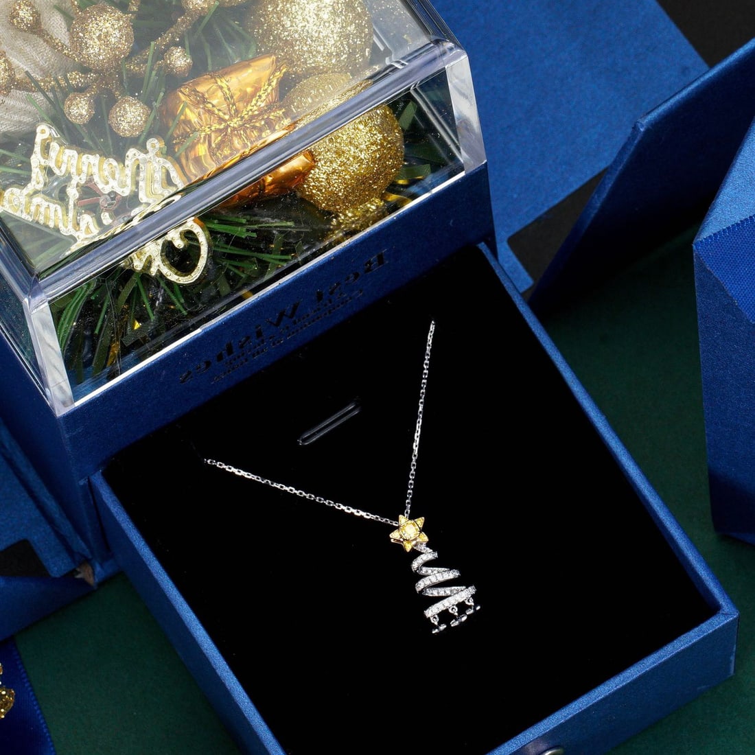 14k Gold 0.23 Ctw Natural Yellow Diamond & Diamond Necklace - 3