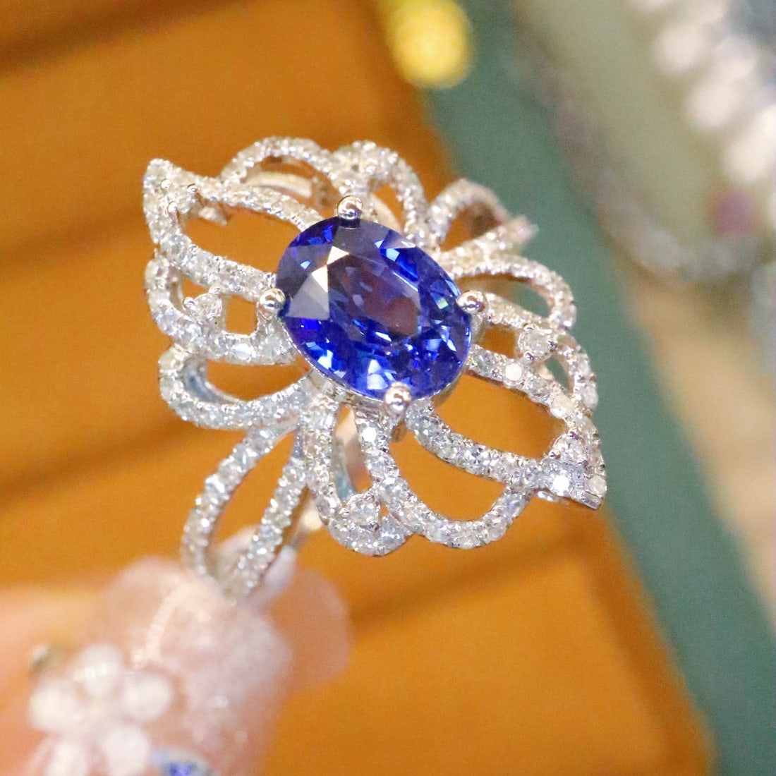 14k Gold 1.64 Ctw Natural Sapphire & Diamond Ring - 2