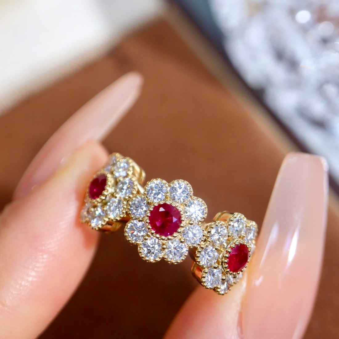 14k Gold 1.75 Ctw Natural Ruby & Diamond Ring - 5
