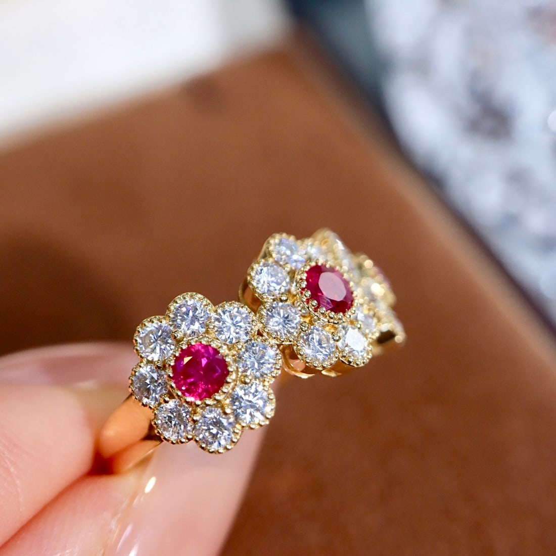 14k Gold 1.75 Ctw Natural Ruby & Diamond Ring - 7
