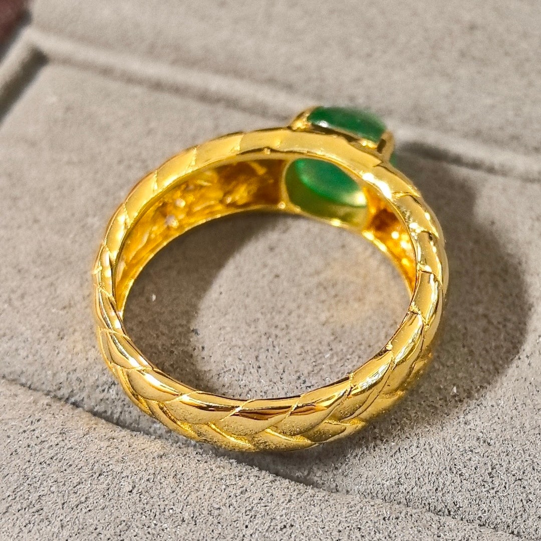 14k Gold 1.99 Ctw Vivid Green Natural Emerald & Diamond Ring - 4