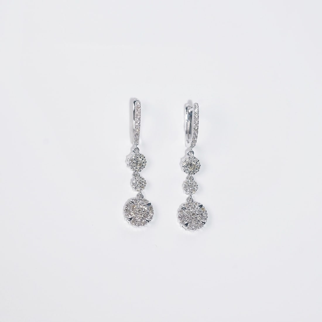 14k Gold 0.90 Ct Natural H Diamond Earrings - 5