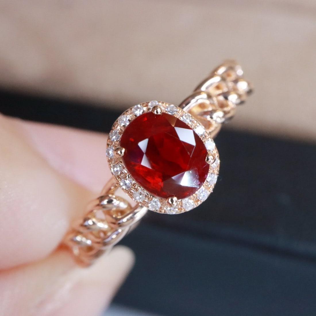 14k Gold 0.68 Ctw Natural Ruby & Diamond Ring - 2