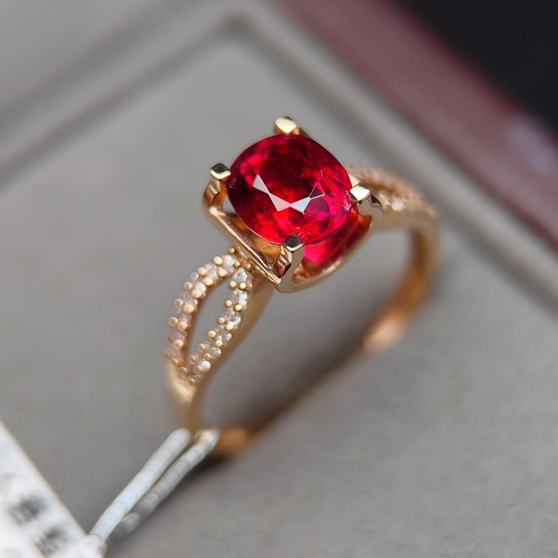 14k Gold 1.54 Ctw Natural Tourmaline & Diamond Ring - 4