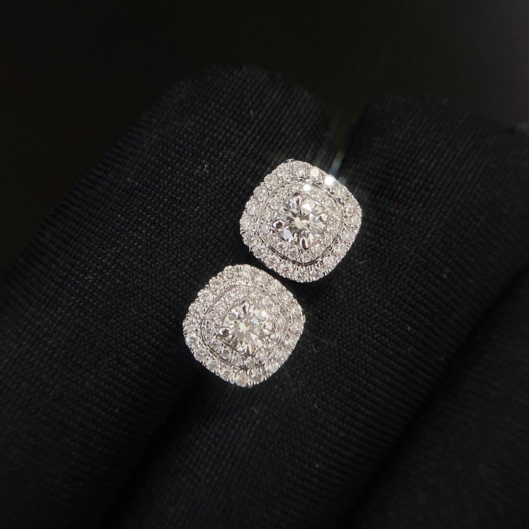 14k Gold 0.68 Ctw Natural H Diamond Earrings - 2