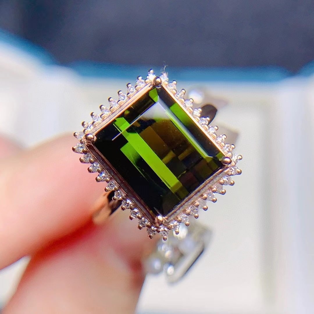 14k Gold 4.84 Ctw Natural Tourmaline & Diamond Ring - 5