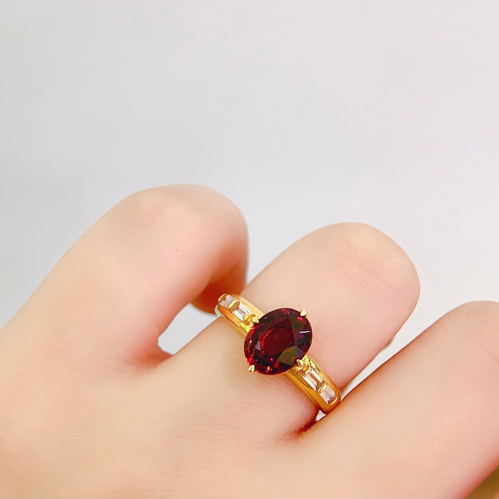 14k Gold 2.7 Ct Natural Tourmaline & Sapphire Ring - 6