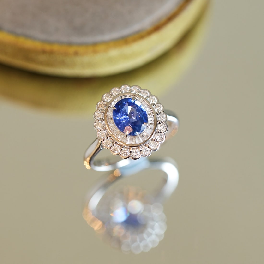 14k Gold 1.84 Ctw Natural Sapphire & Diamond Ring - 2