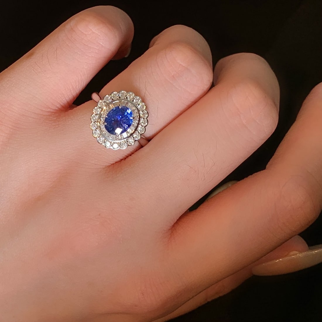 14k Gold 1.84 Ctw Natural Sapphire & Diamond Ring - 3