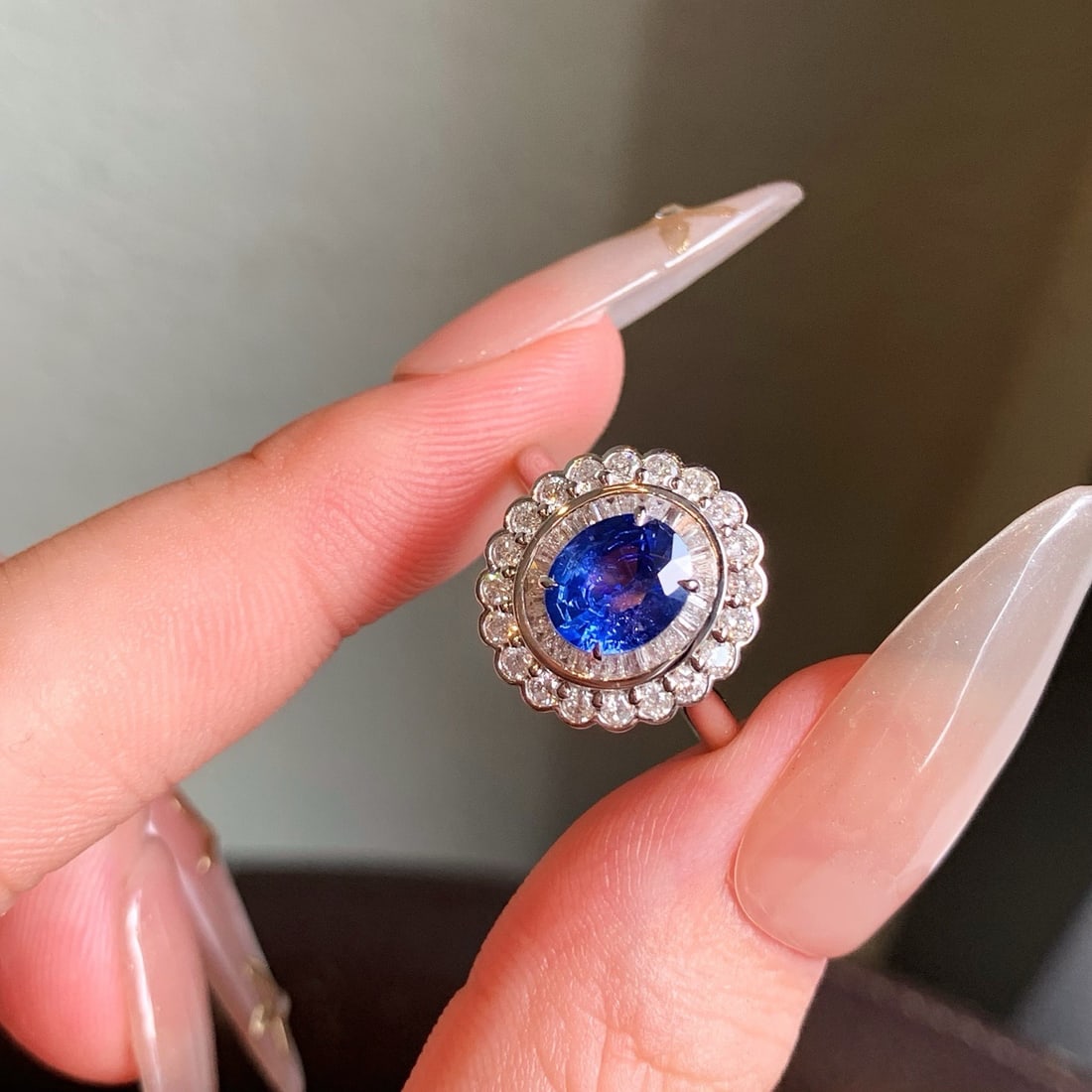 14k Gold 1.84 Ctw Natural Sapphire & Diamond Ring - 5