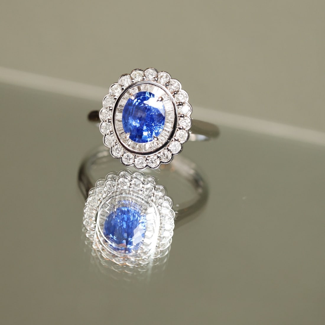 14k Gold 1.84 Ctw Natural Sapphire & Diamond Ring - 7