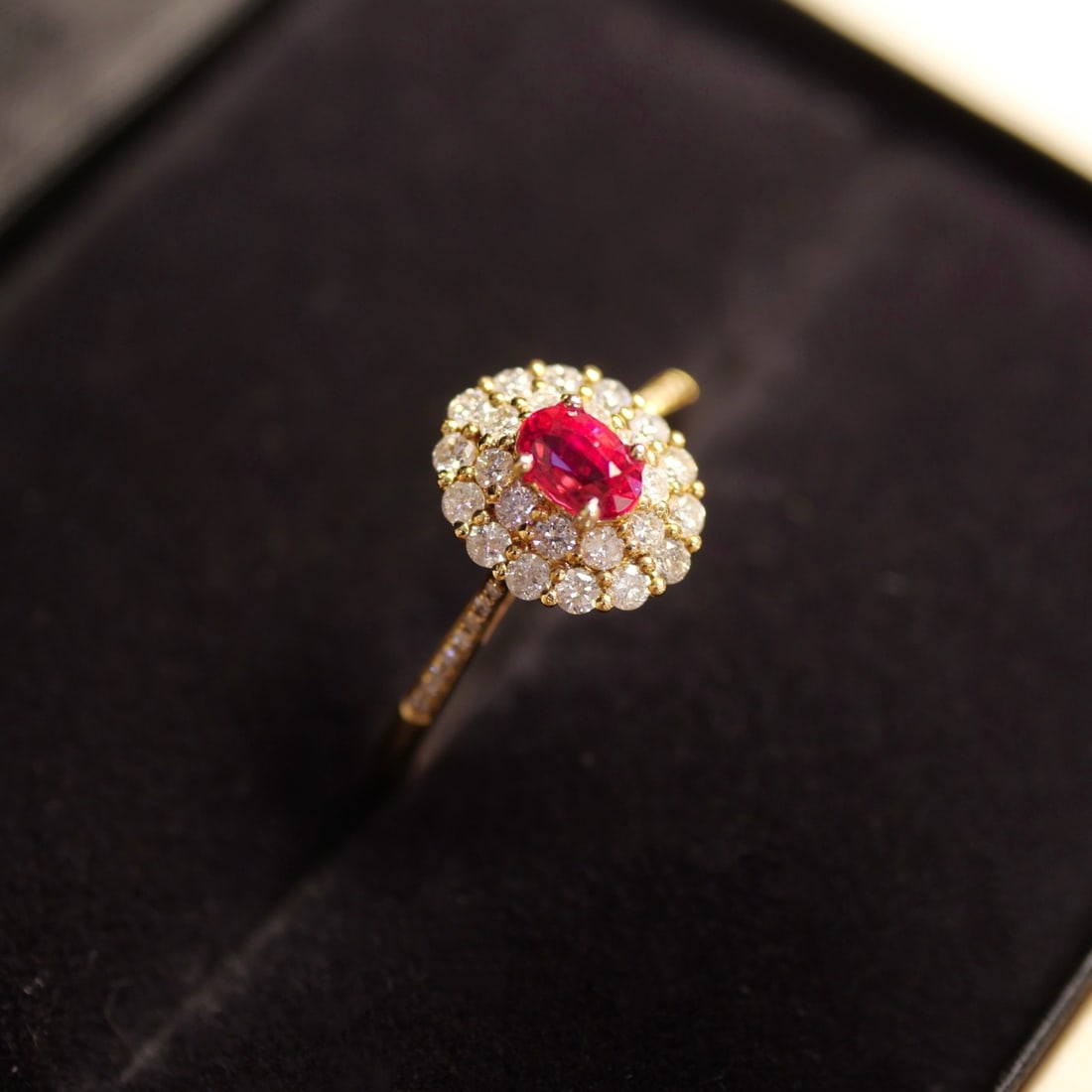 14k Gold 0.40 Ct Natural Ruby & Diamond Ring - 2