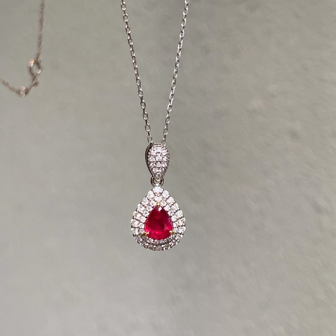 14k Gold 0.96 Ctw Natural Ruby & Diamond Pendant( Without Chain ) - 6