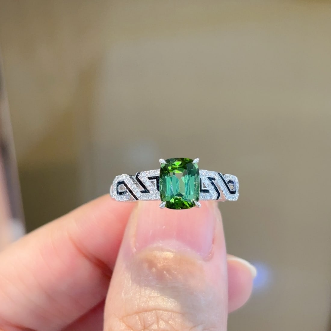 14k Gold 1.7 Ctw Natural Tourmaline & Diamond Ring - 2