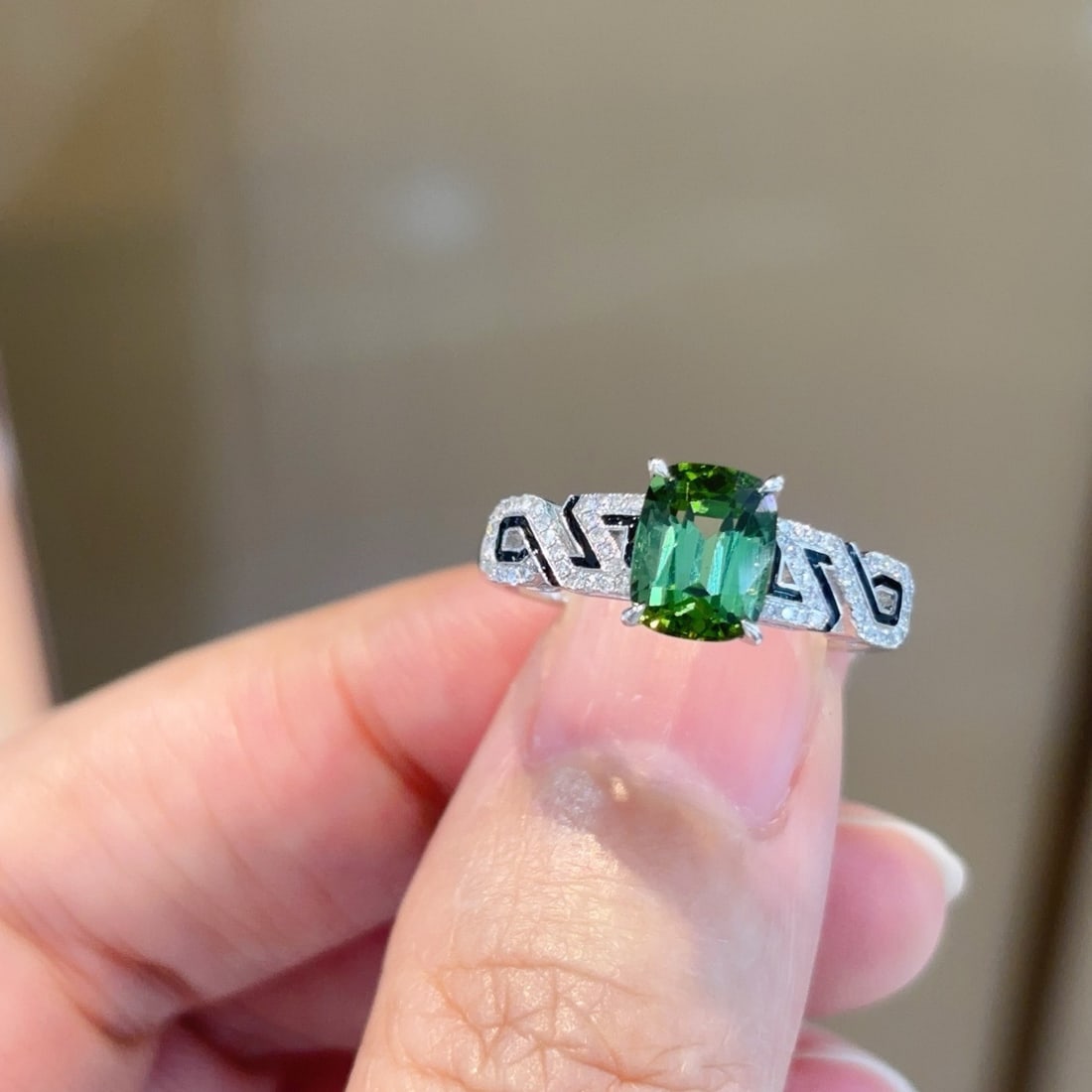14k Gold 1.7 Ctw Natural Tourmaline & Diamond Ring - 3