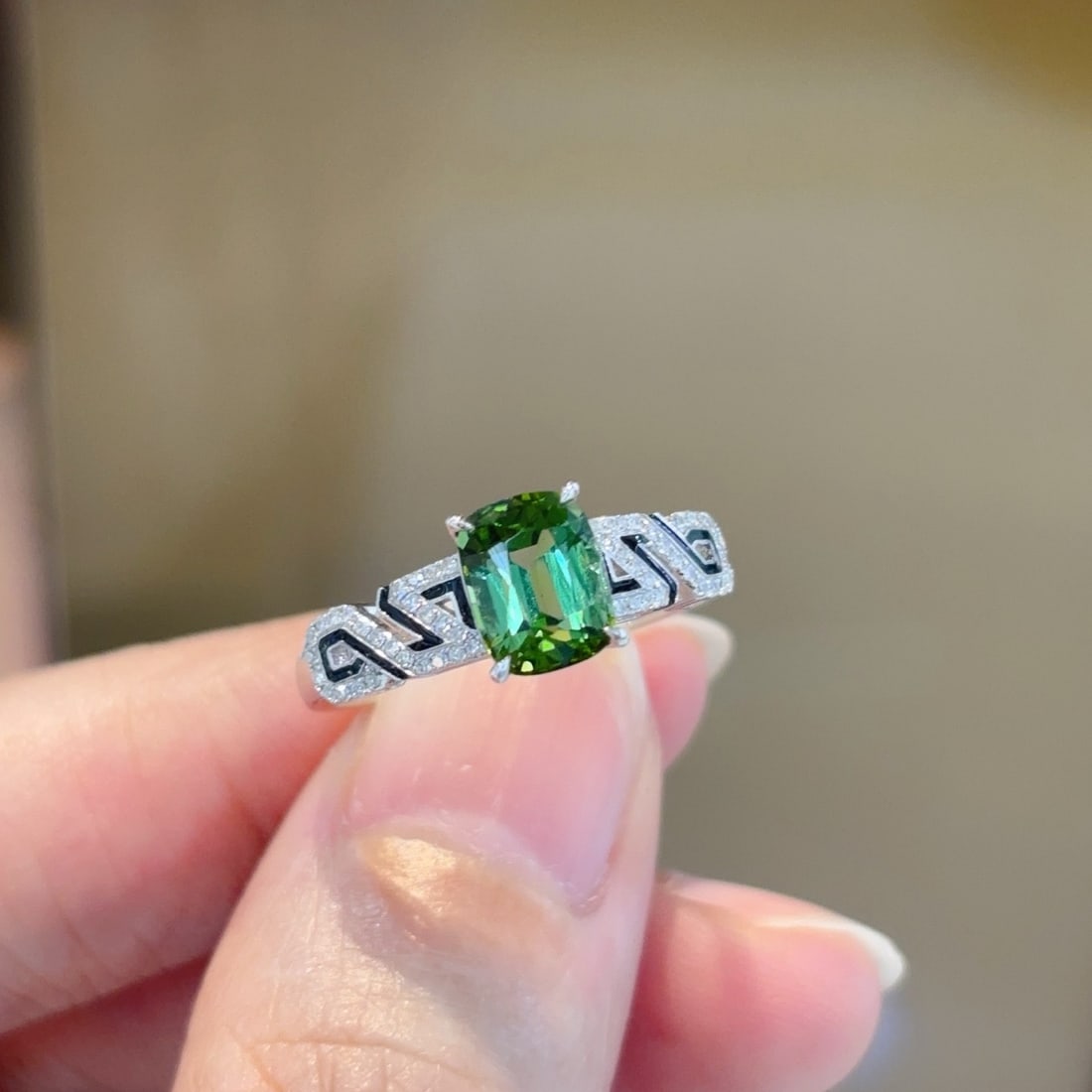 14k Gold 1.7 Ctw Natural Tourmaline & Diamond Ring - 5