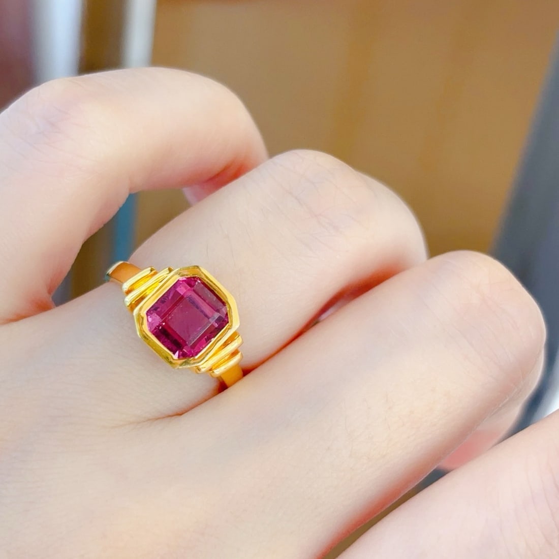 14k Gold 2.8 Ct Natural Tourmaline Ring - 5
