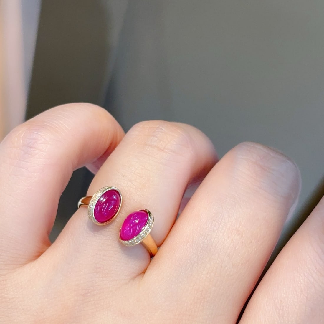 14k Gold 2 Ct Natural Ruby & Diamond Ring - 2