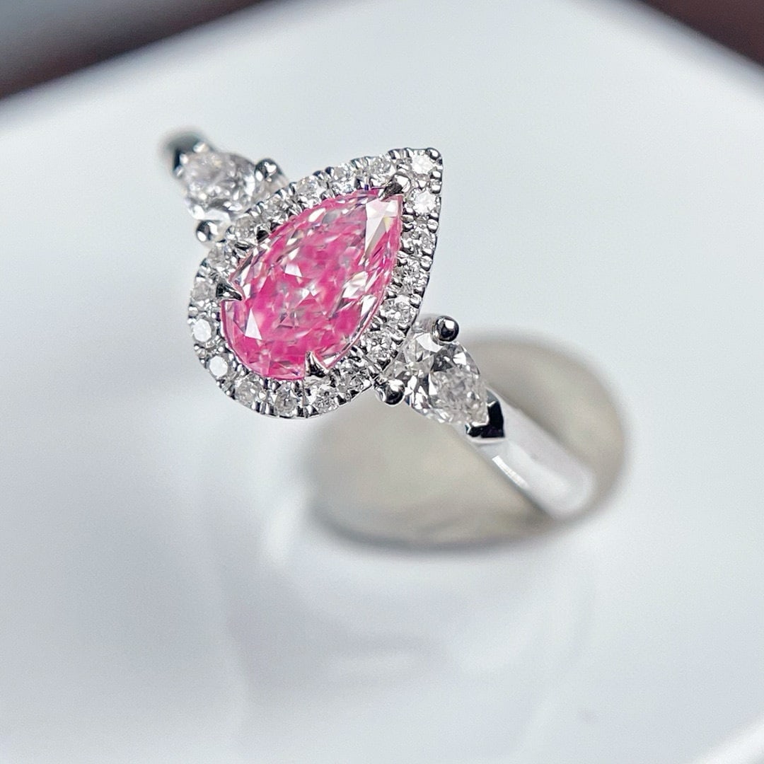 14k Gold 0.82 Ctw Natural Pink Diamond & Diamond Ring - 2
