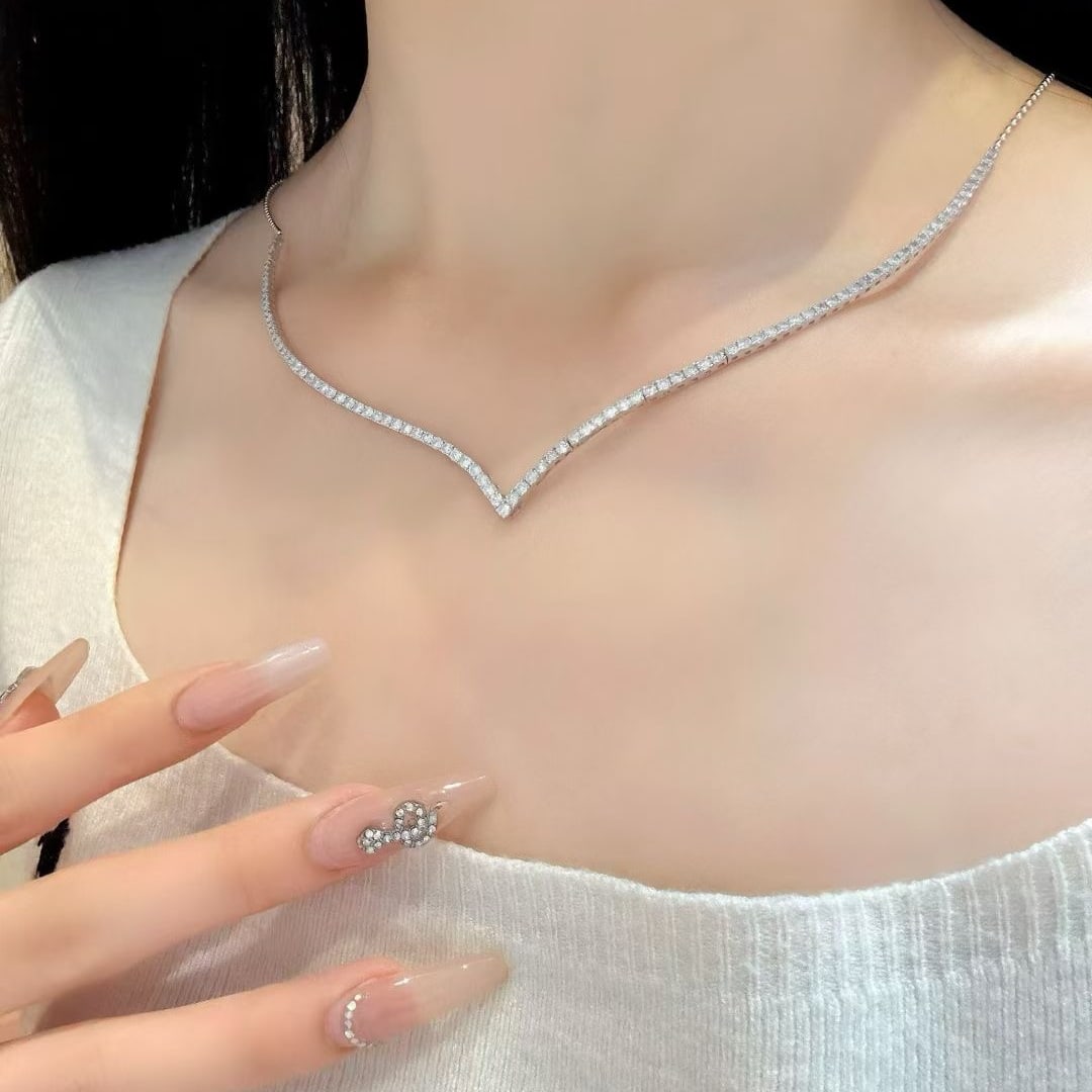14k Gold 4.3 Ct Natural H Diamond Necklace - 4