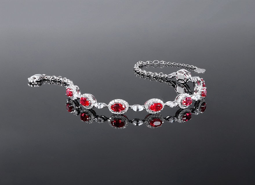 14k Gold 2.48 Ctw Natural Ruby & Diamond Bracelet - 2