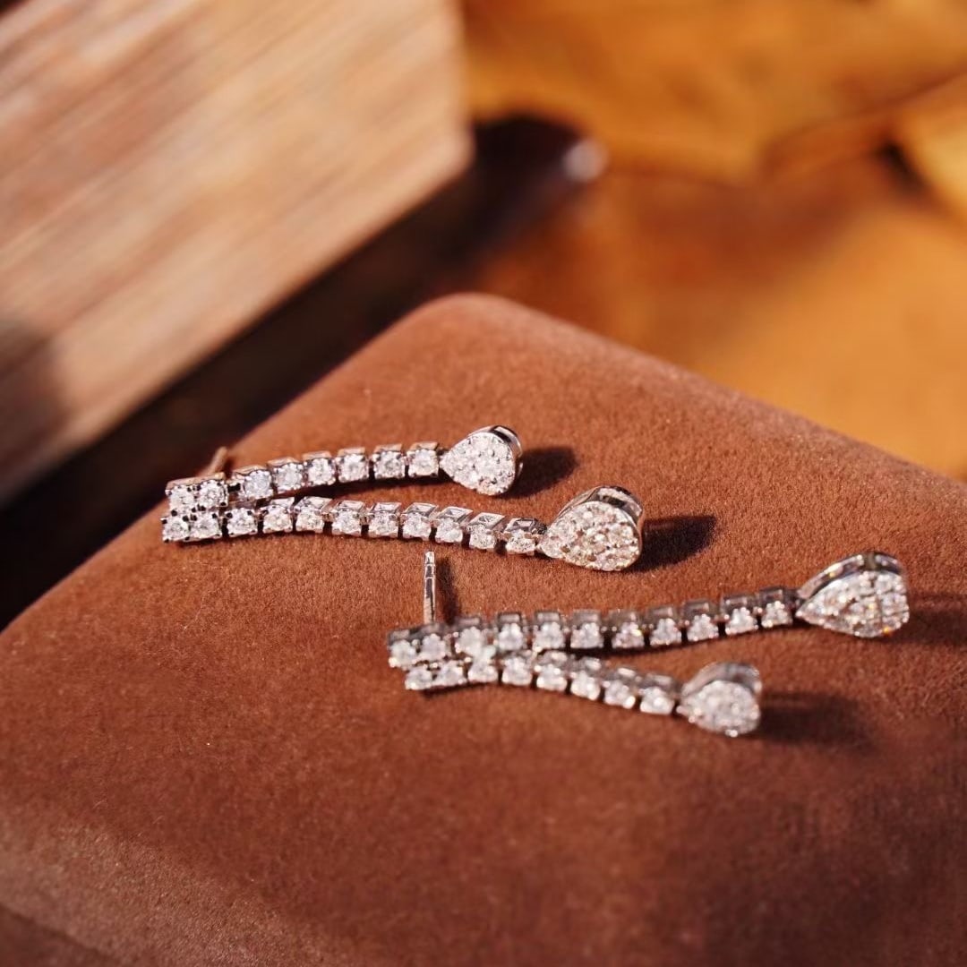 14k Gold 0.8 Ct Natural H Diamond Earrings - 5