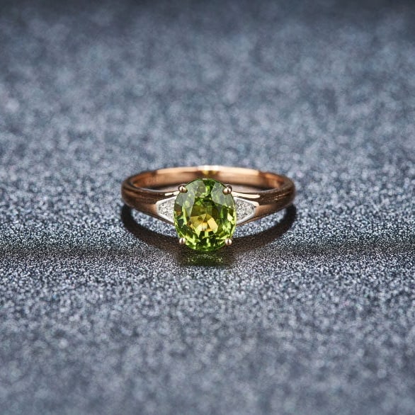 14k Gold 1.85 Ct Natural Tourmaline & Diamond Ring - 3