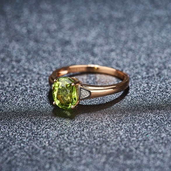 14k Gold 1.85 Ct Natural Tourmaline & Diamond Ring - 5
