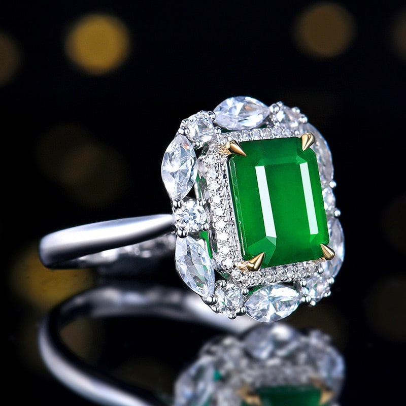 14k Gold 3.70 Ctw Natural Emerald & Sapphire Ring - 3